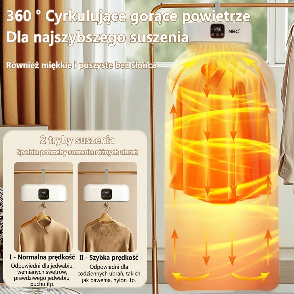 DryBox Pro - Przenośna Suszarka do Ubrań