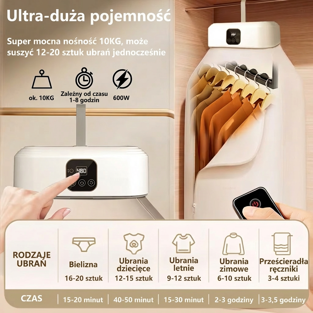 DryBox Pro - Przenośna Suszarka do Ubrań